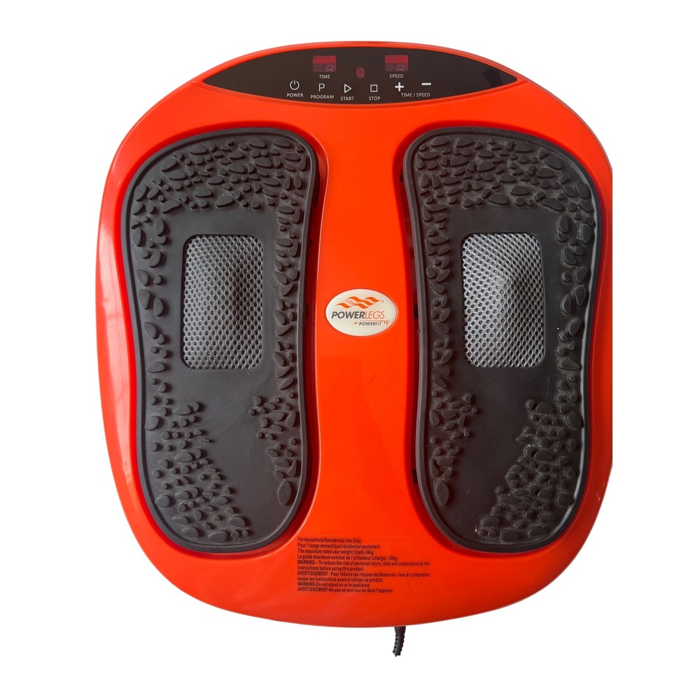 PowerFit Power Legs Vibrating Foot Massager Exerciser Orange ETF002M Tested